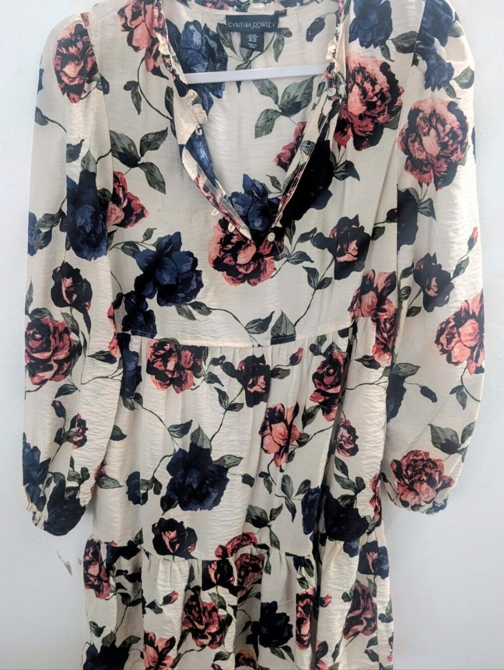 Cynthia Rowley Floral Cotton Blend Floral Midi Dress Sz XS Like New